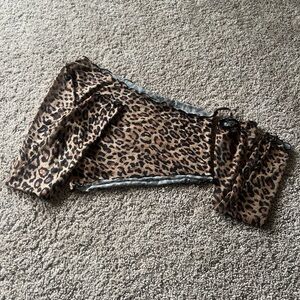 SHEIN Leopard Print Crop Top - Brown and Black